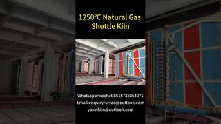 เตาเผากระสวย 1250°C สำหรับผลิตภัณฑ์เซรามิก #kilnmanufacturer #brickfactory #shuttlekiln #gaskiln